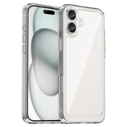 For iPhone 16 Plus Case TPU + Acrylic Clear Phone Cover (Big Rear Lens Hole) - 1