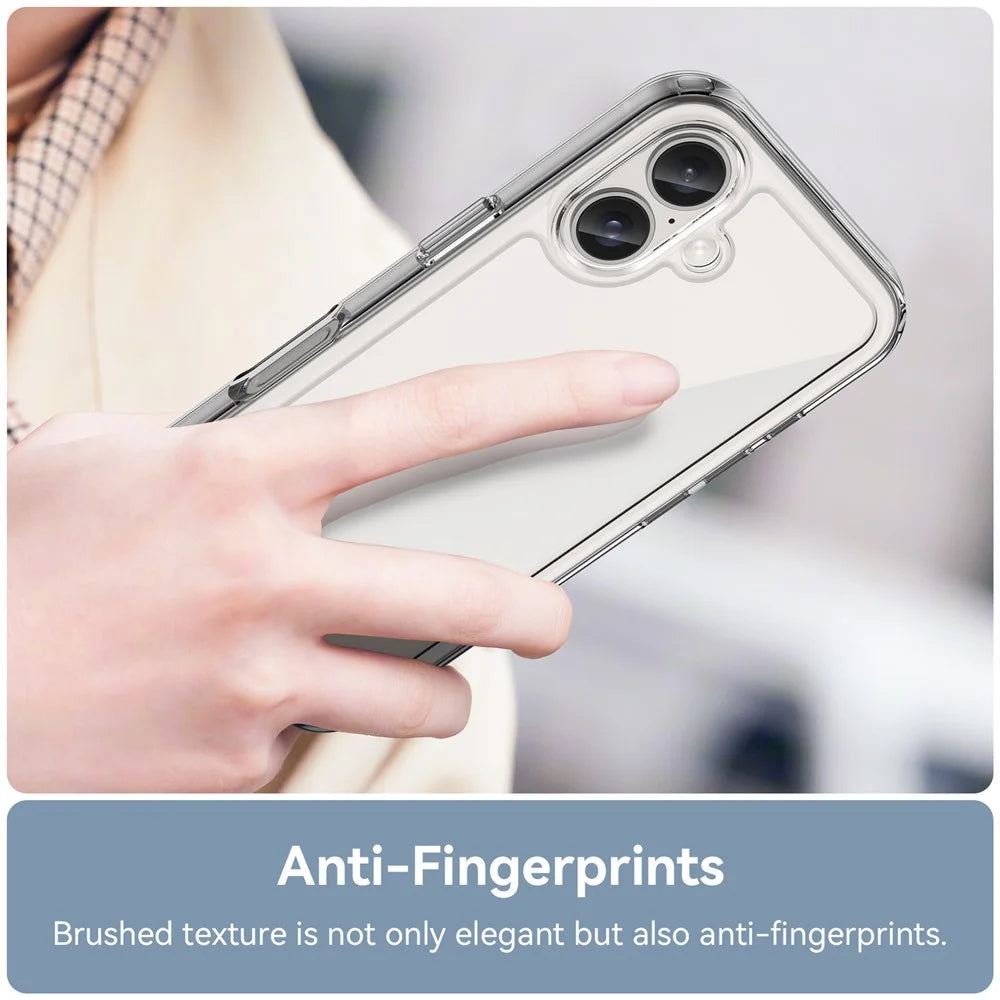 For iPhone 16 Clear Case TPU + Acrylic Slim Phone Cover (Big Rear Lens Hole) - 4