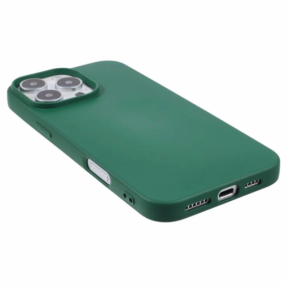 For iPhone 16 Pro Max TPU Case Shockproof Soft TPU Fiber Lining Phone Cover - Army Green - 4