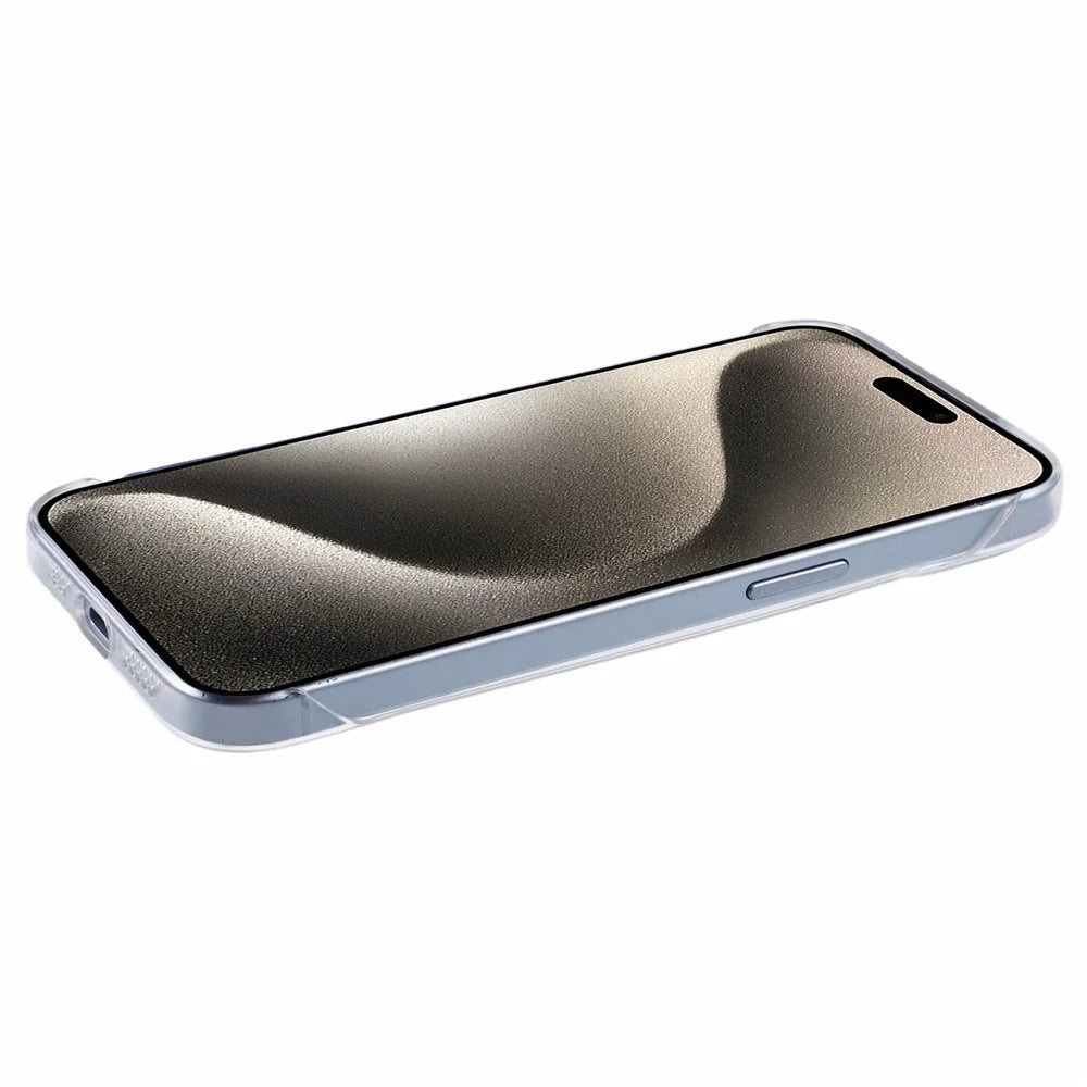 For iPhone 15 Plus Case Hard PC Shockproof Phone Cover Clear Back - 5