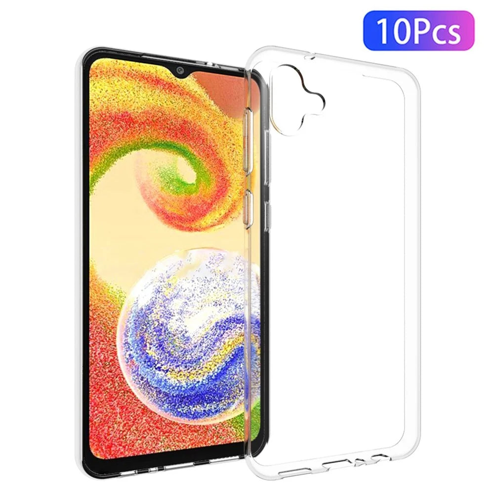 10Pcs / Pack For Samsung Galaxy A04 4G (164.4 x 76.3 x 9.1 mm) Soft TPU Inner Anti-Watermark Case Transparent Anti-drop Phone Cover - 1