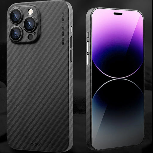X-LEVEL For iPhone 14 Pro Case Hard PC Slim Protective Cover Carbon Fiber Texture - 2