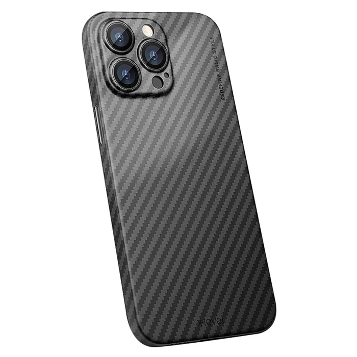 X-LEVEL For iPhone 13 Pro Max Case Carbon Fiber Texture PC Hard Phone Cover - 1