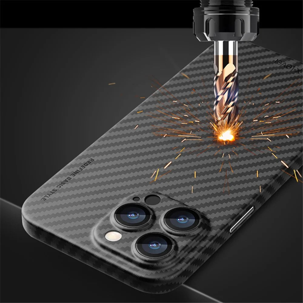 X-LEVEL For iPhone 13 Pro Max Case Carbon Fiber Texture PC Hard Phone Cover - 6