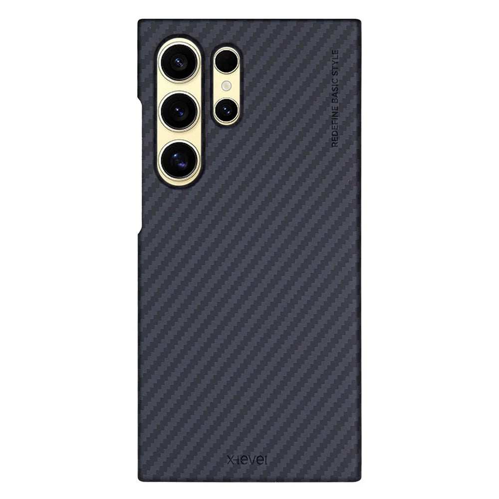 X-LEVEL For Samsung Galaxy S23 Ultra Case Magnetic Ultra-Thin PC Hard Phone Case Carbon Fiber Texture - 1