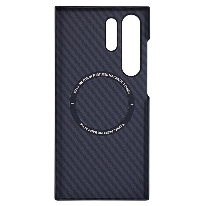 X-LEVEL For Samsung Galaxy S23 Ultra Case Magnetic Ultra-Thin PC Hard Phone Case Carbon Fiber Texture - 2