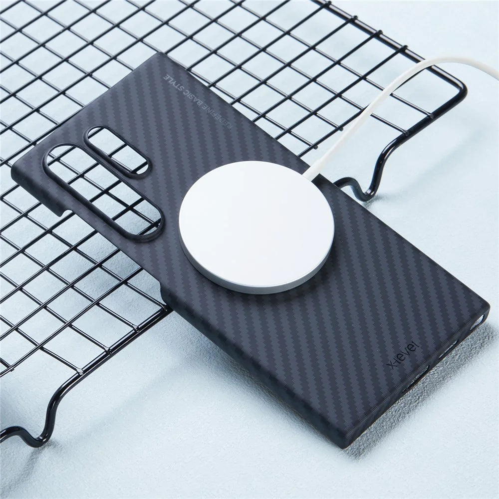 X-LEVEL For Samsung Galaxy S23 Ultra Case Magnetic Ultra-Thin PC Hard Phone Case Carbon Fiber Texture - 3