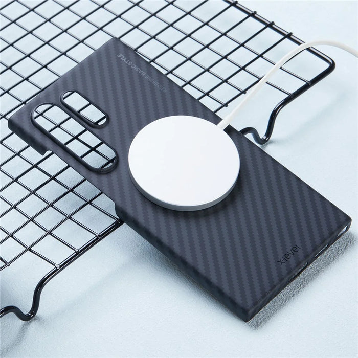 X-LEVEL For Samsung Galaxy S23 Ultra Case Magnetic Ultra-Thin PC Hard Phone Case Carbon Fiber Texture - 3