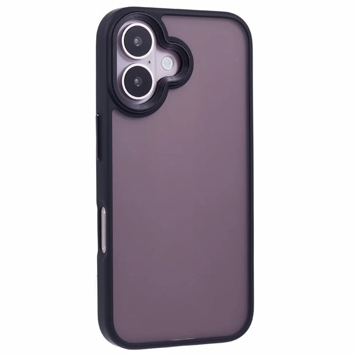 For iPhone 16 Cover Skin-Feel Matte Anti-Scratch PC+TPU Phone Case - Black - 1