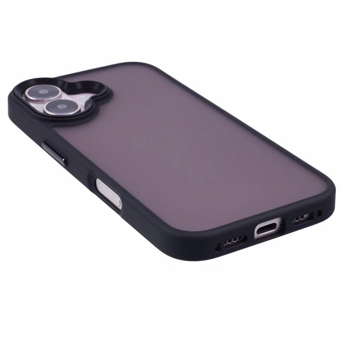 For iPhone 16 Cover Skin-Feel Matte Anti-Scratch PC+TPU Phone Case - Black - 4