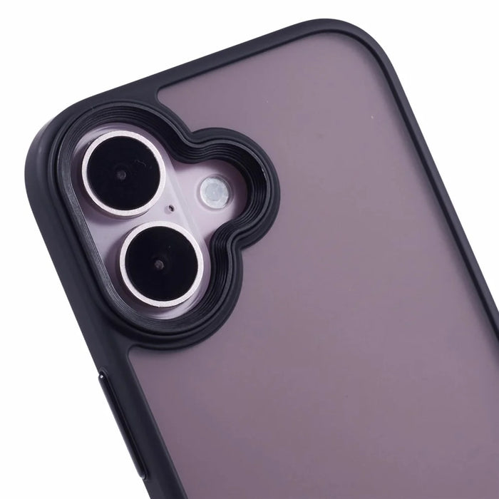 For iPhone 16 Cover Skin-Feel Matte Anti-Scratch PC+TPU Phone Case - Black - 6