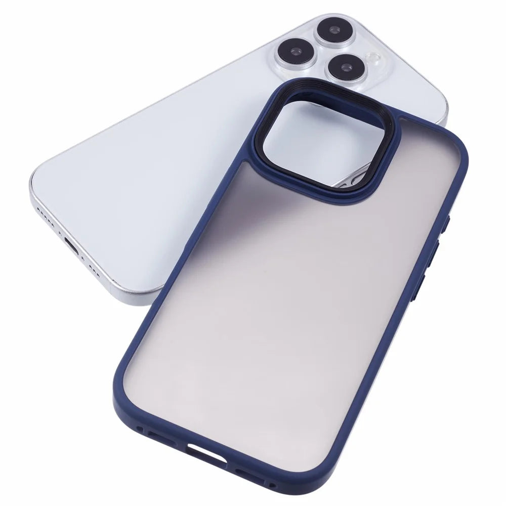 For iPhone 16 Pro Cover Skin-Touch Matte Anti-Fingerprint PC+TPU Cell Phone Case - Blue - 5