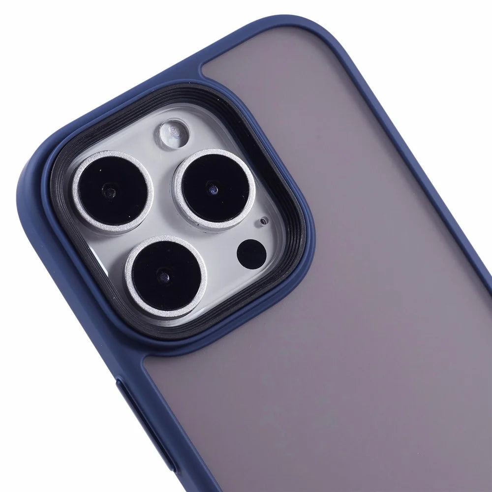 For iPhone 16 Pro Cover Skin-Touch Matte Anti-Fingerprint PC+TPU Cell Phone Case - Blue - 6