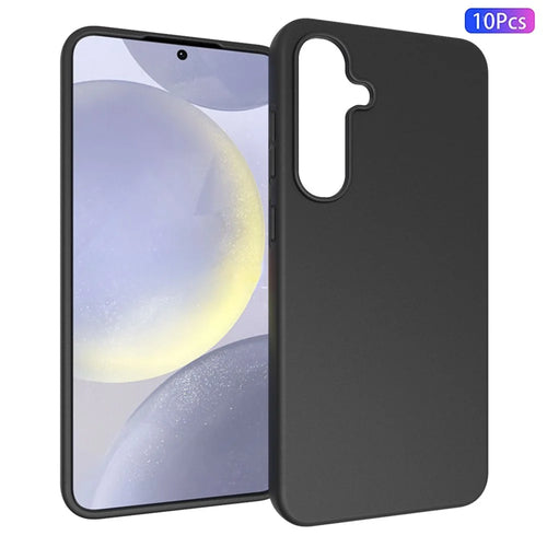 10Pcs  /  Pack for Samsung Galaxy S24 FE Case TPU Frosted Back Phone Cover, Anti-Fingerprint - Black - 1