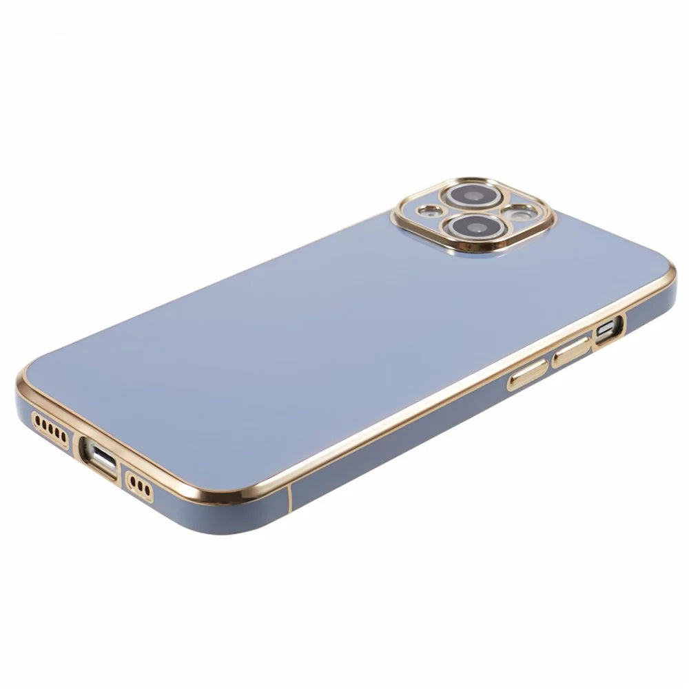 For iPhone 13 mini Case 6D Electroplating TPU Phone Cover Precise Cutouts for Camera Lens - Blue - 3