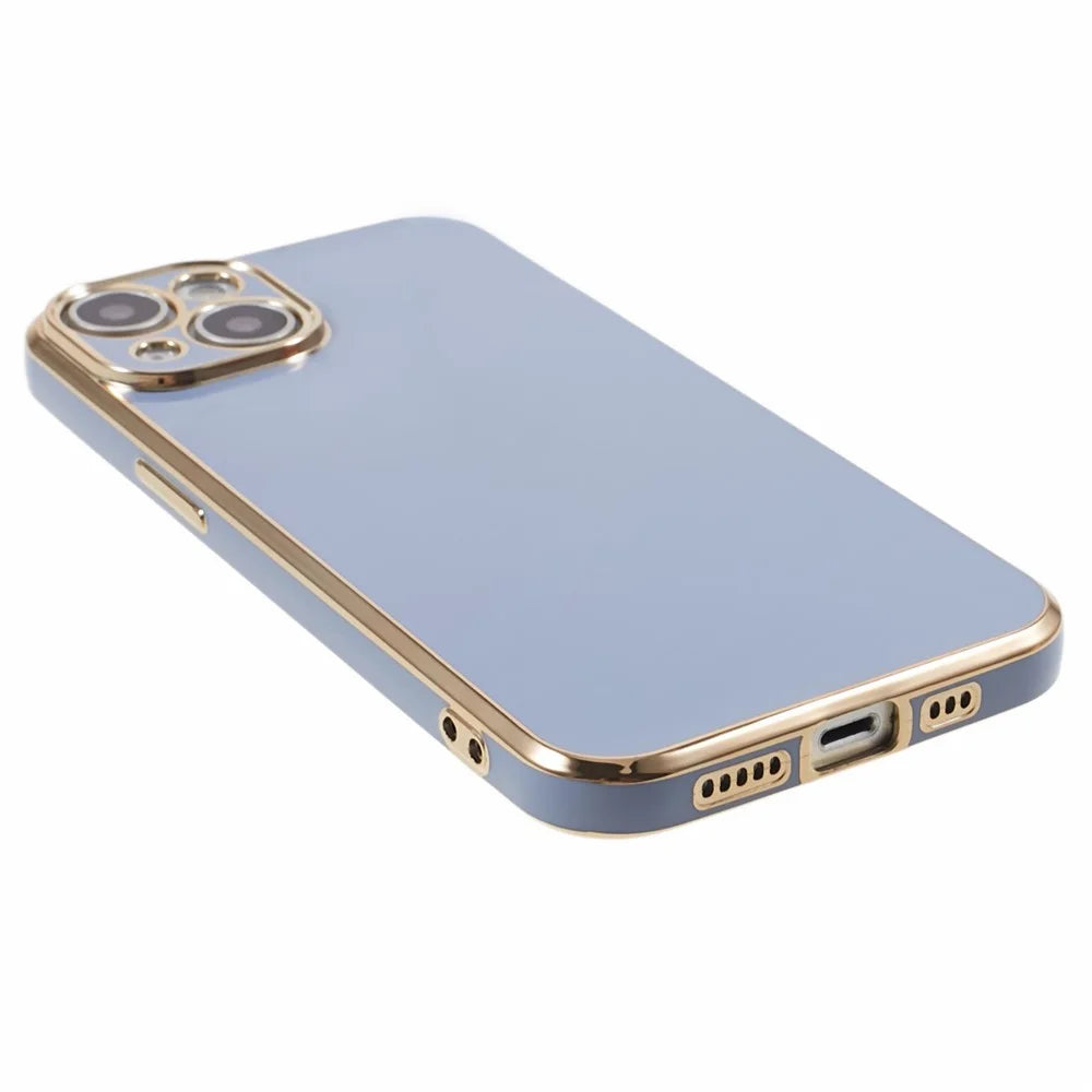 For iPhone 13 mini Case 6D Electroplating TPU Phone Cover Precise Cutouts for Camera Lens - Blue - 4