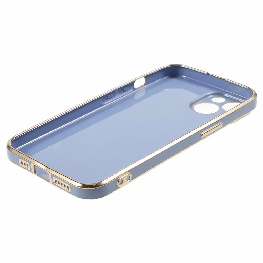 For iPhone 13 mini Case 6D Electroplating TPU Phone Cover Precise Cutouts for Camera Lens - Blue - 5