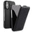 MELKCO For iPhone 16 Plus Case Compatible with MagSafe Vertical Flip Genuine Cow Leather + PC Phone Cover - Black - 1