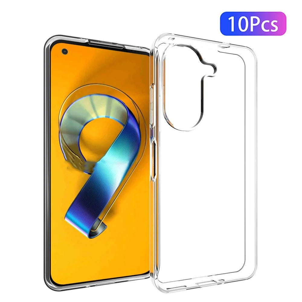 10Pcs / Pack For Asus Zenfone 9 5G Transparent TPU Phone Case Shockproof Precise Cutouts Inner Watermark-Free Phone Cover - 1