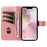 For iPhone 17e / 16e Case Wallet Leather Flip Phone Cover with Hand Strap - Rose Gold - 2