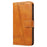 For iPhone 12 / 12 Pro Anti-Scratch Phone Case Imprinted Line PU Leather Cover Wallet with Wrist Strap - Yellow - 6