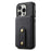 DENIOR D14 For iPhone 16 Pro Magnetic Case Detachable Card Holder Kickstand Phone Cover - Black - 2