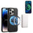 DENIOR D14 For iPhone 16 Pro Magnetic Case Detachable Card Holder Kickstand Phone Cover - Black - 3
