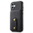DENIOR D14 For iPhone 16 Plus Case Compatible with MagSafe Card Bag Leather Back Phone Cover - Black - 2