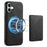 DENIOR D13 For iPhone 16 Magnetic Case Leather+PC+TPU Phone Cover Card Holder Kickstand - Black - 1
