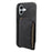 DENIOR D13 For iPhone 16 Magnetic Case Leather+PC+TPU Phone Cover Card Holder Kickstand - Black - 2
