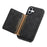 DENIOR D13 For iPhone 16 Magnetic Case Leather+PC+TPU Phone Cover Card Holder Kickstand - Black - 4