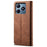 For Realme Note 60x 4G / C63 4G / C61 4G Case Jeans Cloth Texture Leather Wallet Phone Cover Flip Stand - Coffee - 6