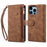 ESEBLE Star Series For iPhone 16 Pro Case Zipper Wallet Leather Stand Phone Cover - Brown - 1