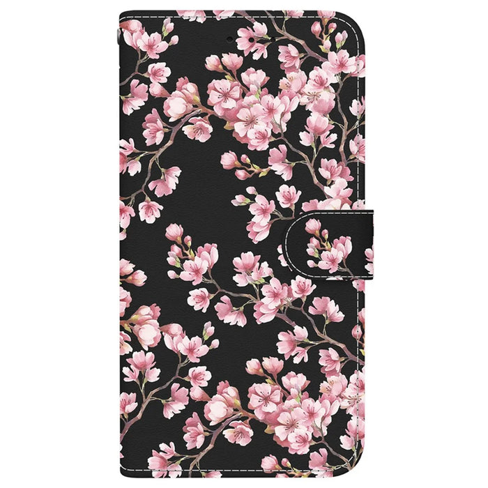 For iPhone 16 Plus Wallet Case Pattern Print Leather Phone Cover - Plum Blossom - 7