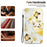 For iPhone 16 Stand Case Pattern Print Leather Wallet Phone Cover - Gold Butterfly Flower - 6