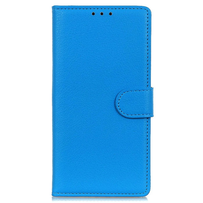 For Samsung Galaxy S24 FE Case Litchi Texture Leather Phone Cover - Blue - 6