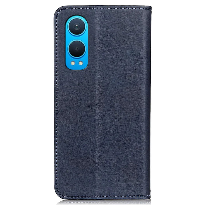 For OnePlus Nord CE4 Lite 5G / Oppo K12x 5G (China) Wallet Case Cowhide Texture Split Leather Phone Cover - Blue - 7