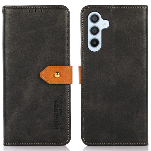 KHAZNEH For Samsung Galaxy S24 FE Wallet Case Folding Stand PU Leather Phone Cover - Black - 1
