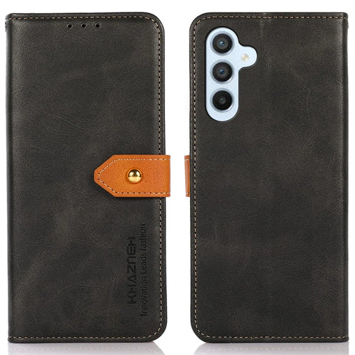 KHAZNEH For Samsung Galaxy S24 FE Wallet Case Folding Stand PU Leather Phone Cover - Black - 1