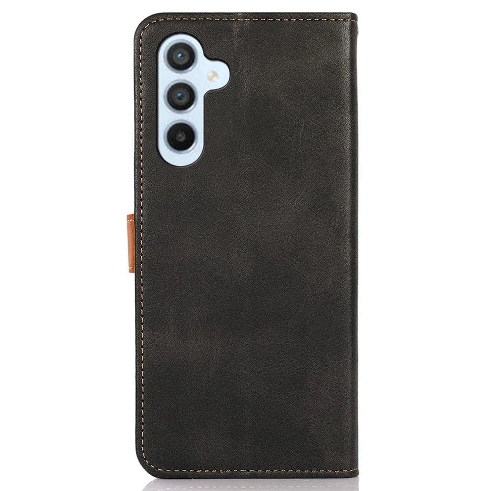 KHAZNEH For Samsung Galaxy S24 FE Wallet Case Folding Stand PU Leather Phone Cover - Black - 7