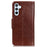 For Samsung Galaxy S24 FE Case Nappa Texture Split Leather Wallet Phone Cover - Brown - 7