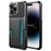 For iPhone 14 Pro ZM02 Reinforced Corner Phone Case Card Slot PU Leather + TPU Drop-proof Back Cover - 1