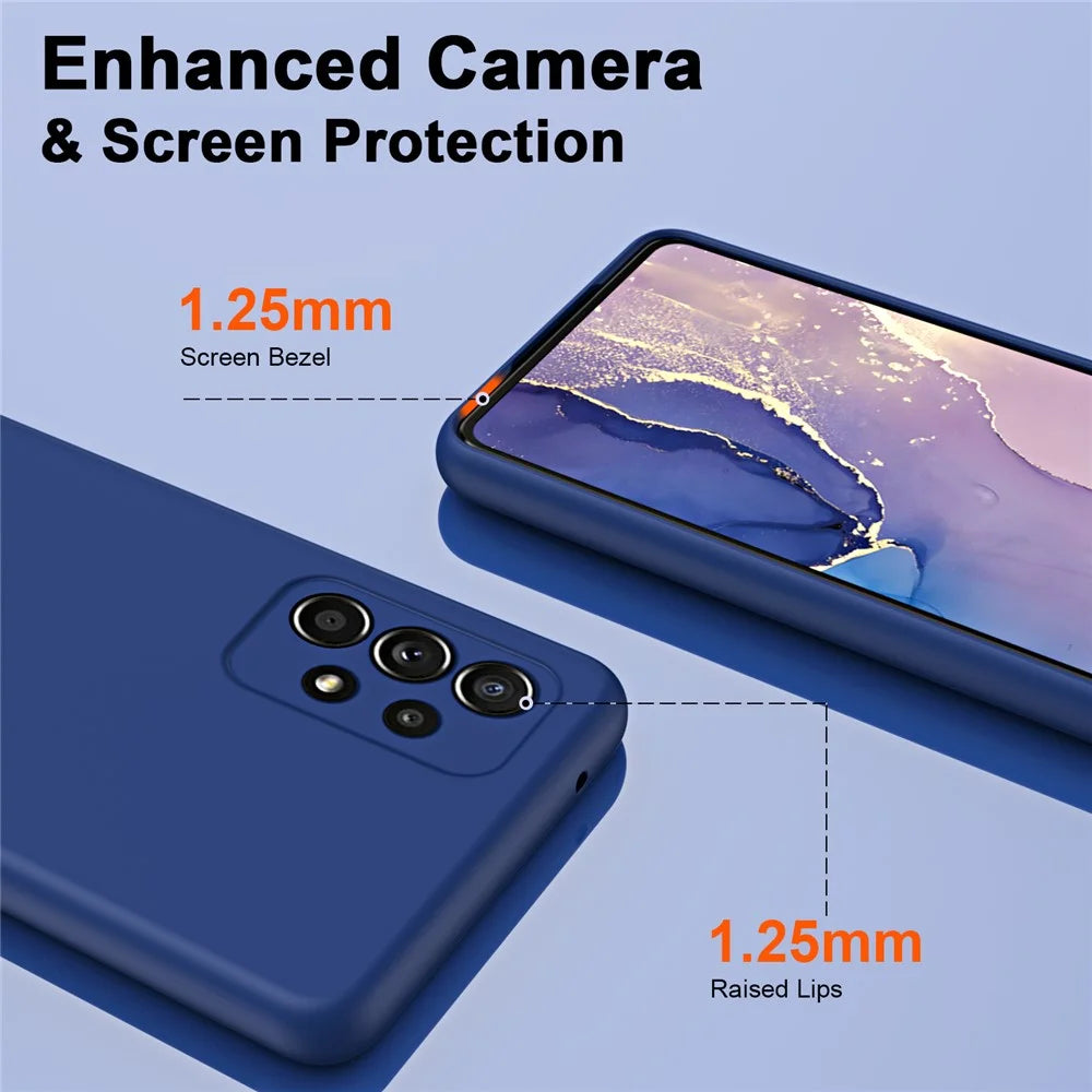 Shockproof Case for Samsung Galaxy A13 4G Phone Cases 2.2mm TPU Phone Cover Protective Slim Case - Black - 6