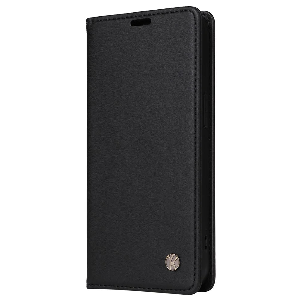 YIKATU YK-001 For Samsung Galaxy S24 FE Case Stand Magnetic Absorption Leather Phone Cover - Black - 7