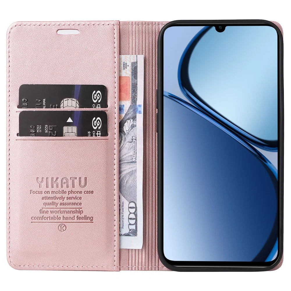YIKATU YK-001 For Realme Note 60x 4G / C63 4G / C61 4G Case Wallet Leather Flip Cell Phone Cover - Rose Gold - 2