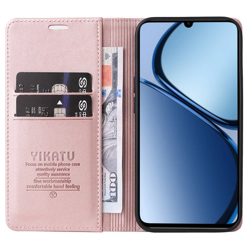 YIKATU YK-001 For Realme Note 60x 4G / C63 4G / C61 4G Case Wallet Leather Flip Cell Phone Cover - Rose Gold - 2