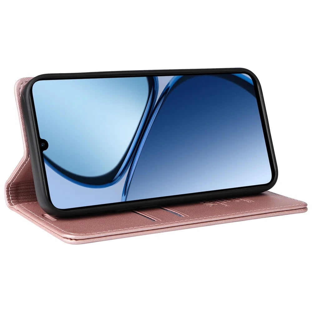 YIKATU YK-001 For Realme Note 60x 4G / C63 4G / C61 4G Case Wallet Leather Flip Cell Phone Cover - Rose Gold - 4