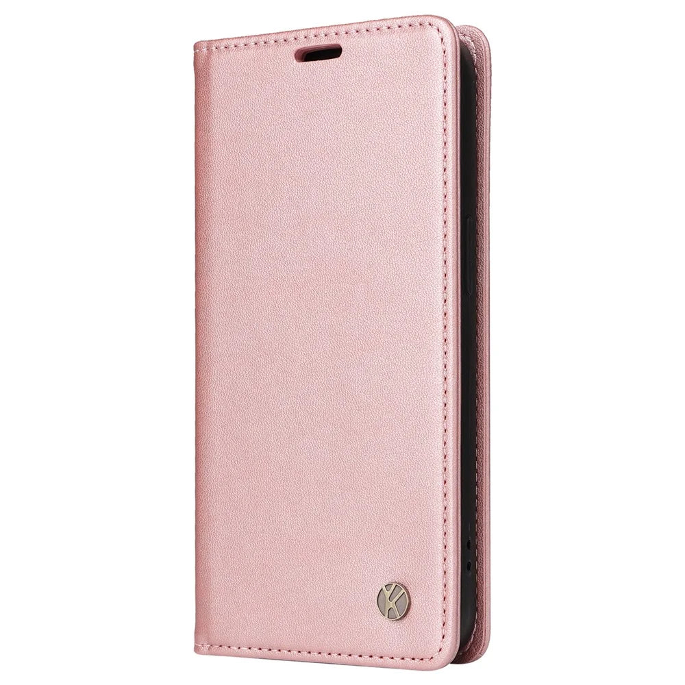 YIKATU YK-001 For Realme Note 60x 4G / C63 4G / C61 4G Case Wallet Leather Flip Cell Phone Cover - Rose Gold - 7