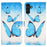 For Samsung Galaxy S24 FE Case 3D Pattern Printed Leather Phone Cover Card Holder - Three Butterflies - 1