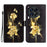 For TECNO Camon 30 Premier 5G Stand Wallet Case Pattern Print Leather Phone Cover - Gold Butterfly Rose - 1